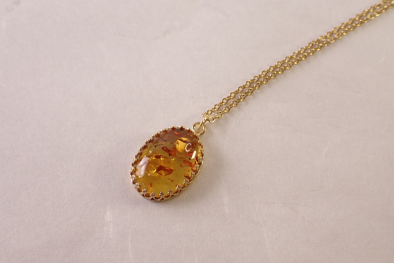 バルティックアンバーネックレス　3.99ct [D12‐149]