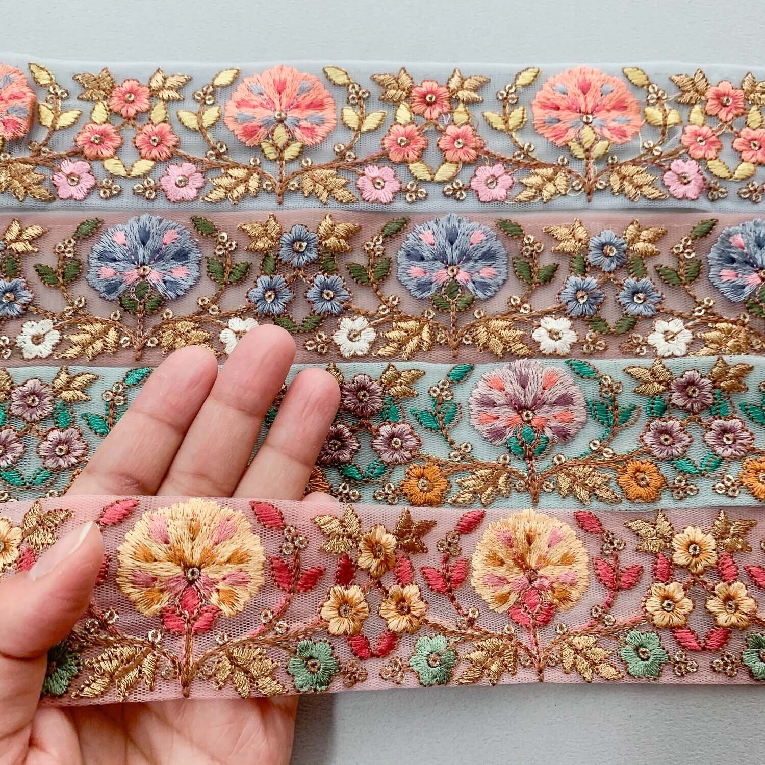 再入荷〉パステル横向きお花刺繍チュールリボン | Dua-アクセサリー