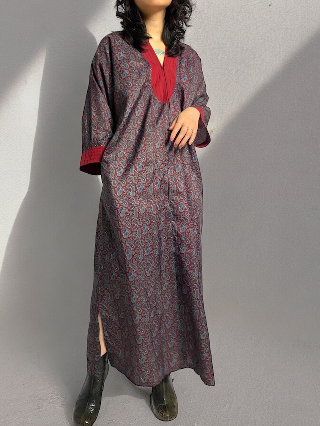 Paisley pattern pullover dress