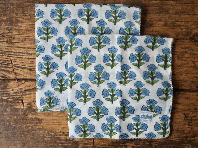 156ri049 Block Print Handkerchief b81