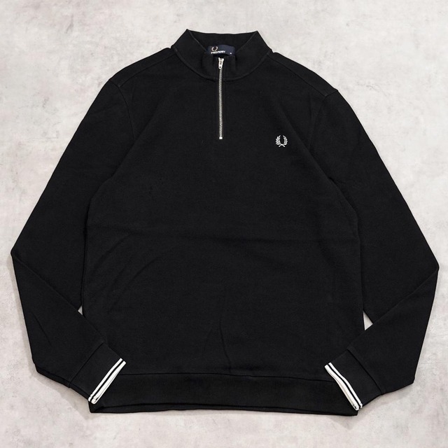 フレッドペリー ロンT Tシャツ かのこ 古着 ハーフジップ M 黒 20176