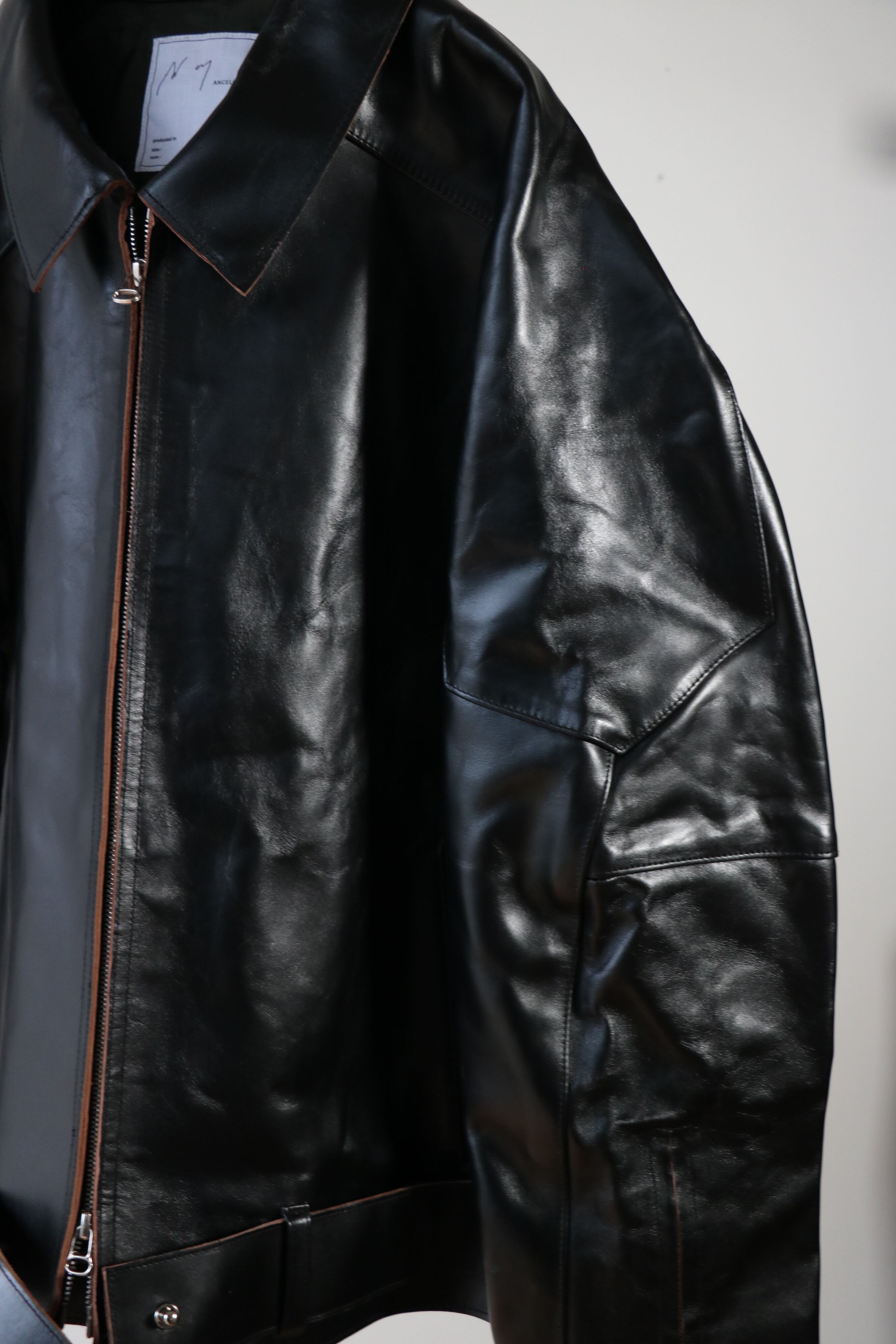 サイズ2 Ancellm H.L ZIP UP JACKET レザージャケット ANCELLM（アンセルム）】H.L ZIP UP JACKET -BLACK | tadayoi
