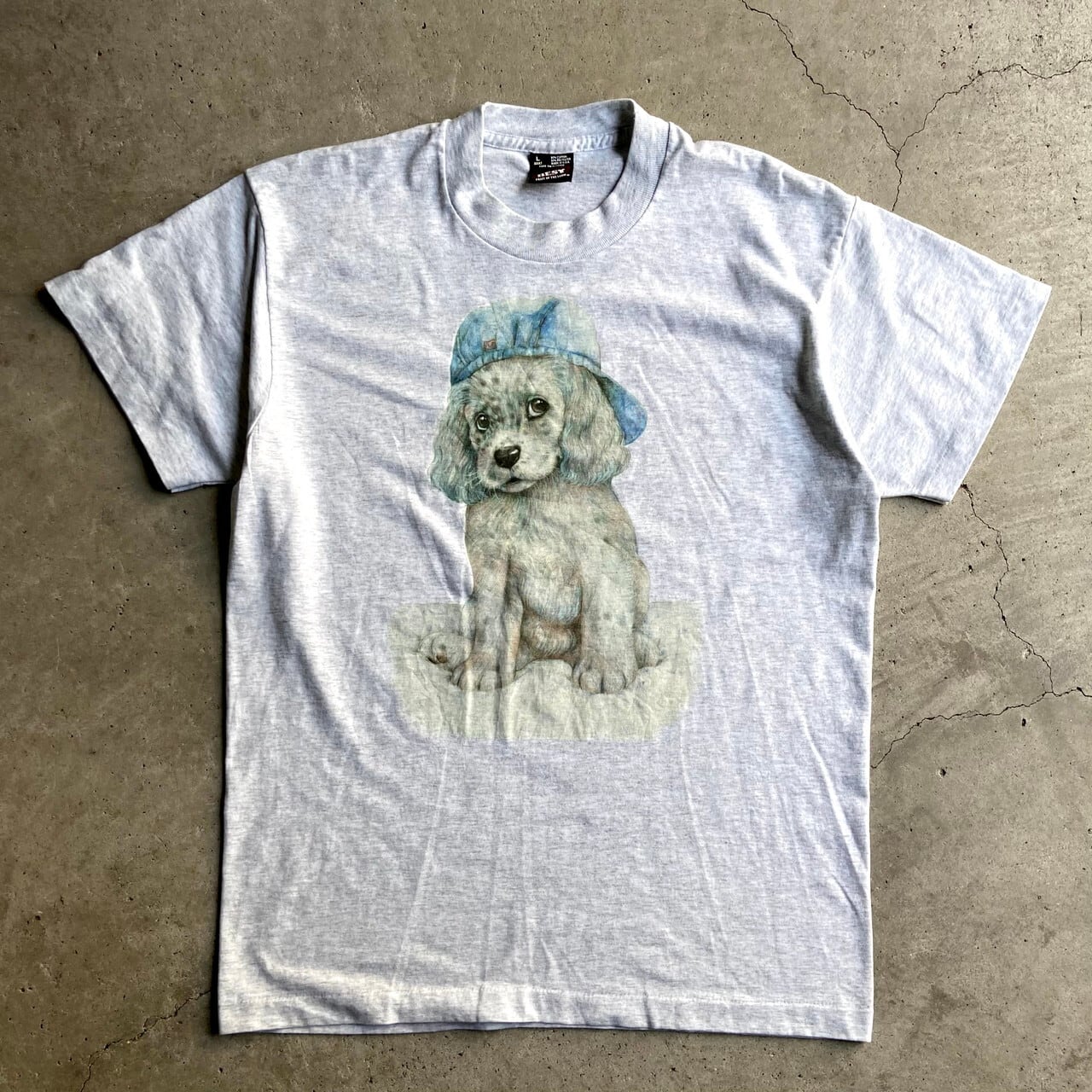 90年代 USA製 イヌ アニマルプリントTシャツ メンズL 古着 90s 