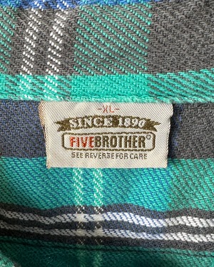 -Five Brother- Vintage 90s XL Flannel Check Shirt
