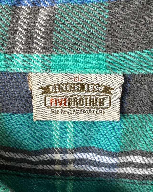 -Five Brother- Vintage 90s XL Flannel Check Shirt