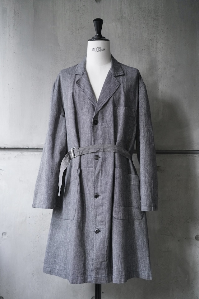 60s- French work salt&pepper atelier coat