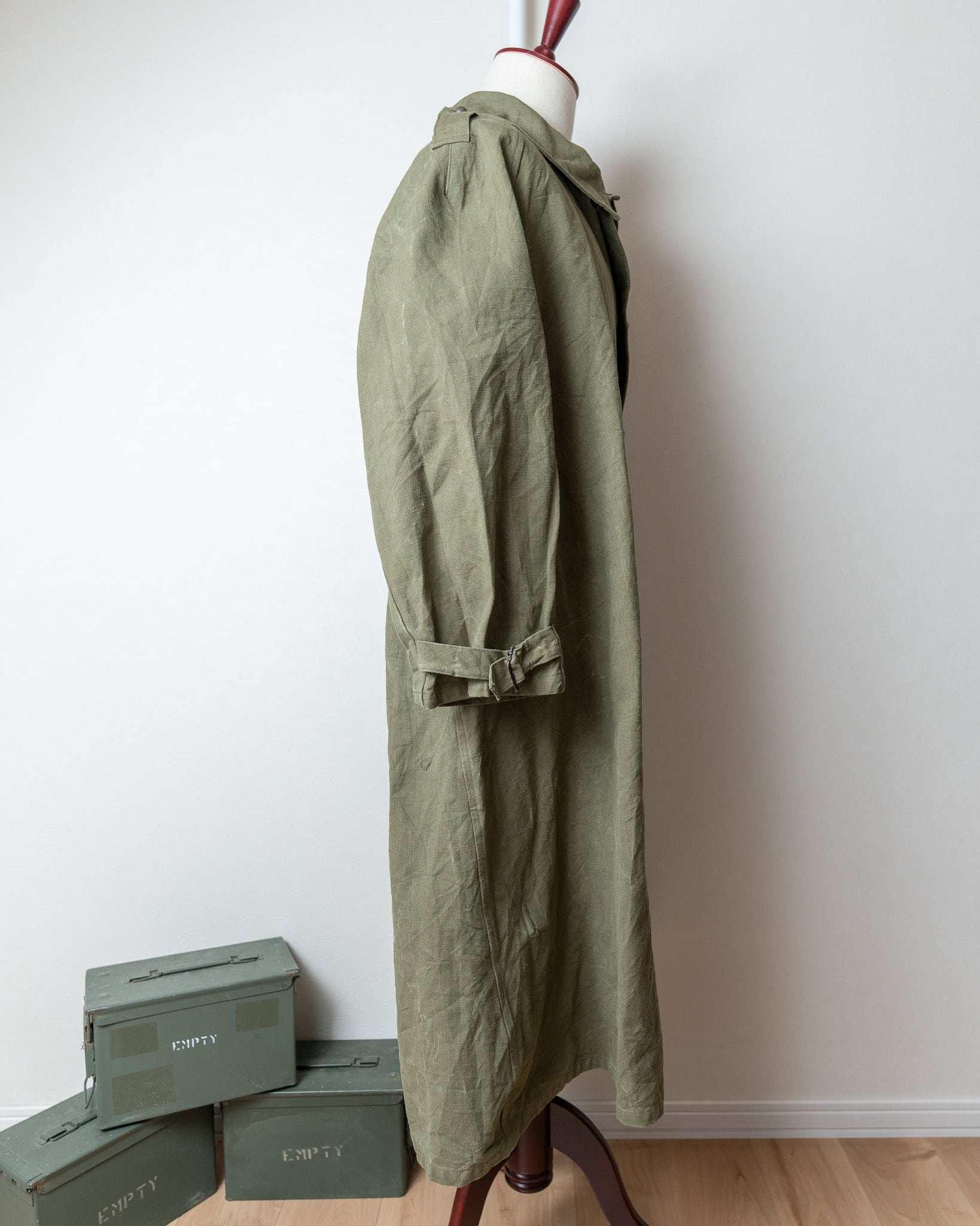 USED】40-50's French Army M-35 Motorcycle Coat Long Type USED】40-50's French Army M-35 Motorcycle Coat Long Type