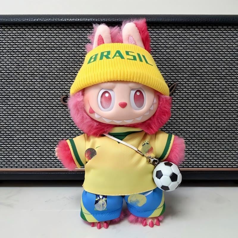 Labubu 1-3代用 サッカー トップス+パンツ+帽子+ボールチャーム+靴