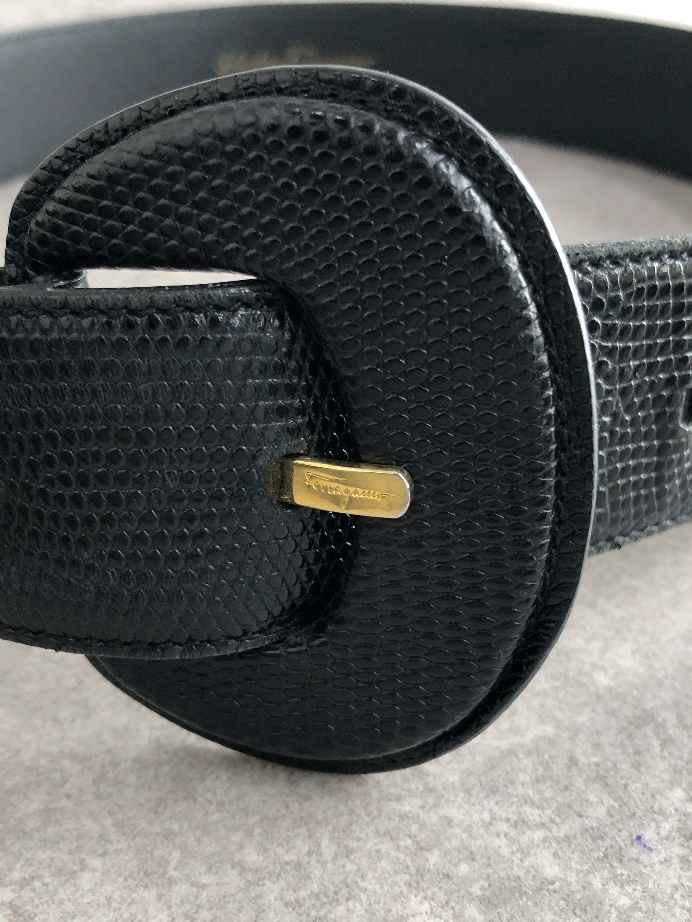 Salvatore Ferragamo フェラガモ ヴァラリボン レザー ベルト ブラック