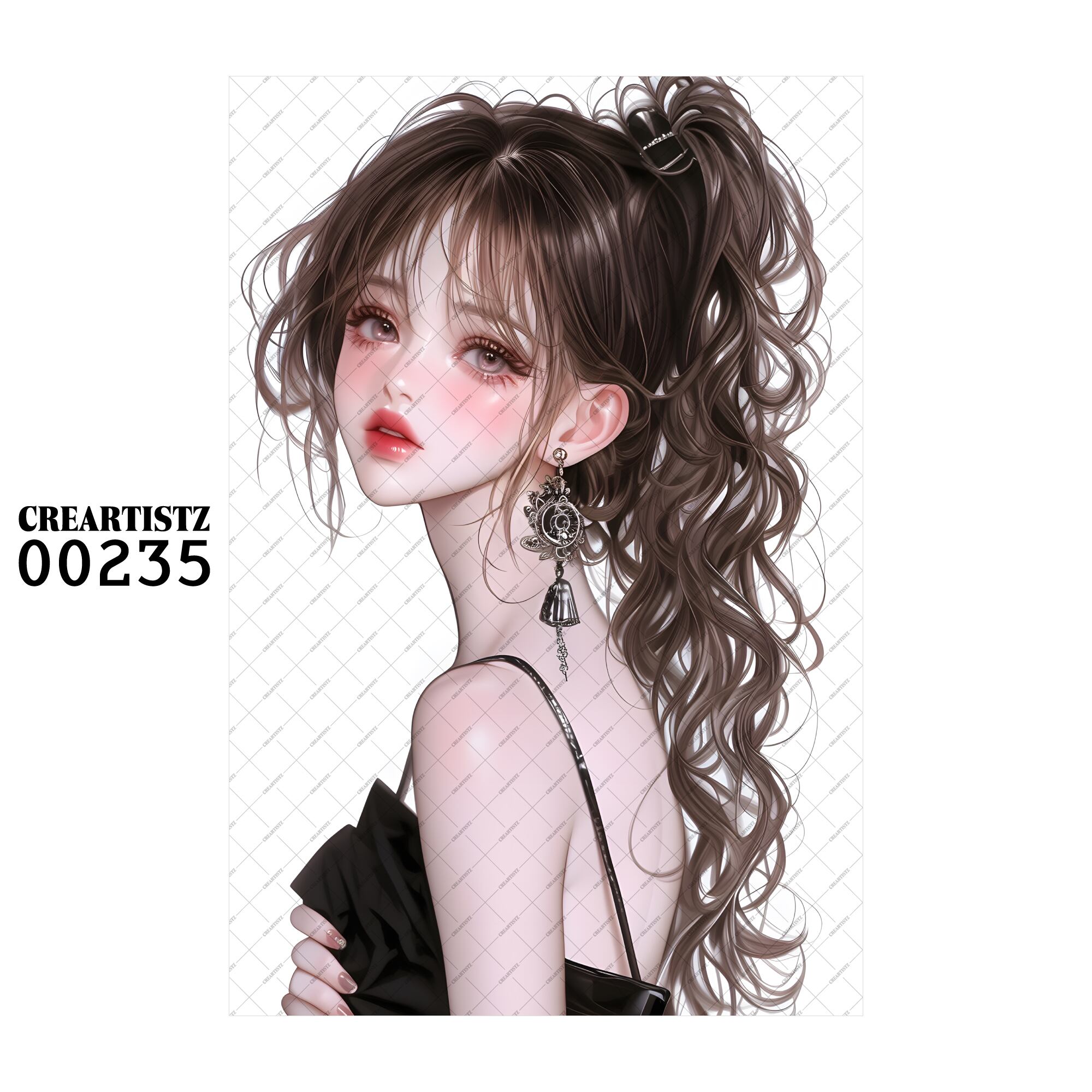 00235 ガール キュート オリジナル ペーパー/ステッカー 4枚セット CREARTISTZ