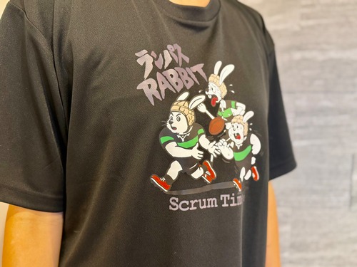 【再販】RUN PASS  RABBIT ドライTシャツ（ブラック）