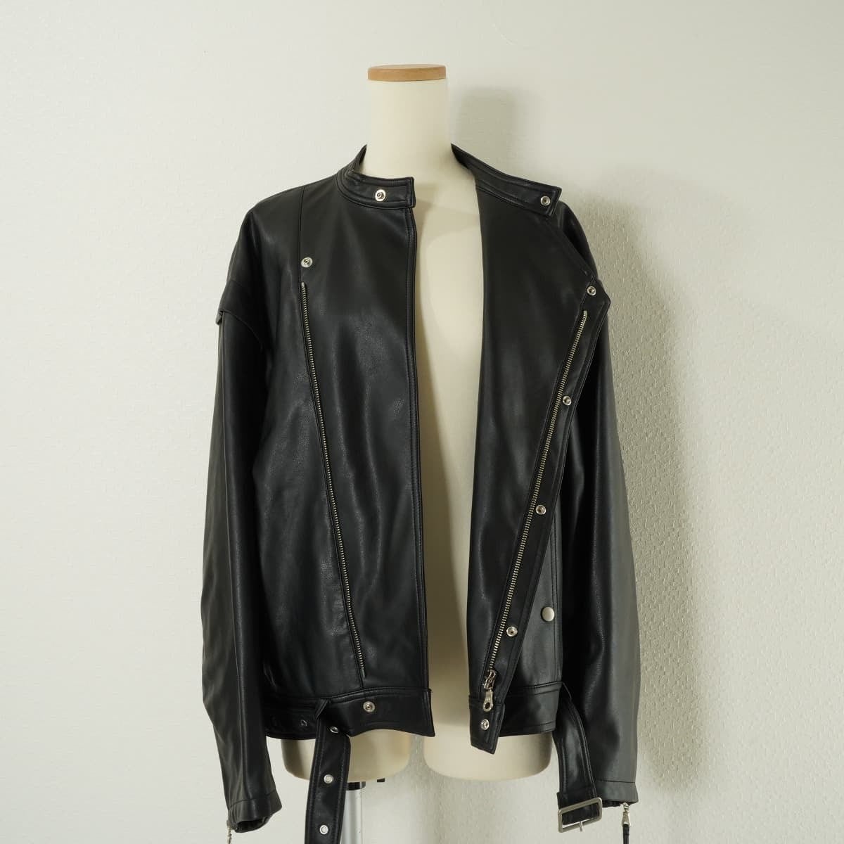 AMERI アメリ RETRO FAKE LEATHER JACKET フェイクレザー ジャケット  