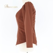 フラメンコ 衣装 トップス ブラウス 無地 長袖 茶色 ダンス パーティ 発表会 舞台 レディース ブラウン系 発表会衣装 シンプル スタイリッシュ ダンス用品 フラメンコブラウス 無地トップス レディースファッション ダンスウェア 長袖トップス おしゃれ カジュアル