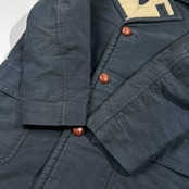 希少 VAN JAC ヴァンヂャケット 裏ボアフリース ランチ コート モールスキン サイズ M /ネイビーブラック/当時物/ビンテージ/C-TK1309