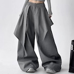 asymmetry drape wide pants / l0055