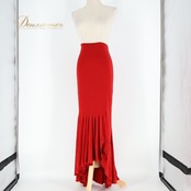 フラメンコ 衣装 ファルダ スカート レッド系 CANDELA ボランテ フリル 伸縮 ストレッチ 練習 レッスン 赤 無地 シンプル 紐 リボン ダンス衣装 イベント ステージ 上品 かわいい 落ち着いた色