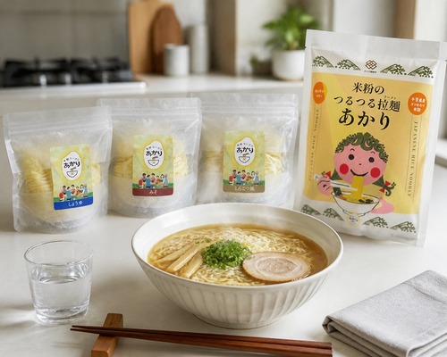 【4種食べ比べギフトセット】米粉のつるつるラーメン「あかり」10食入り