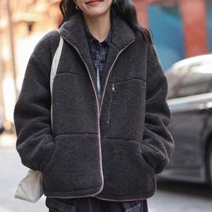 high neck zipup fleece jacket