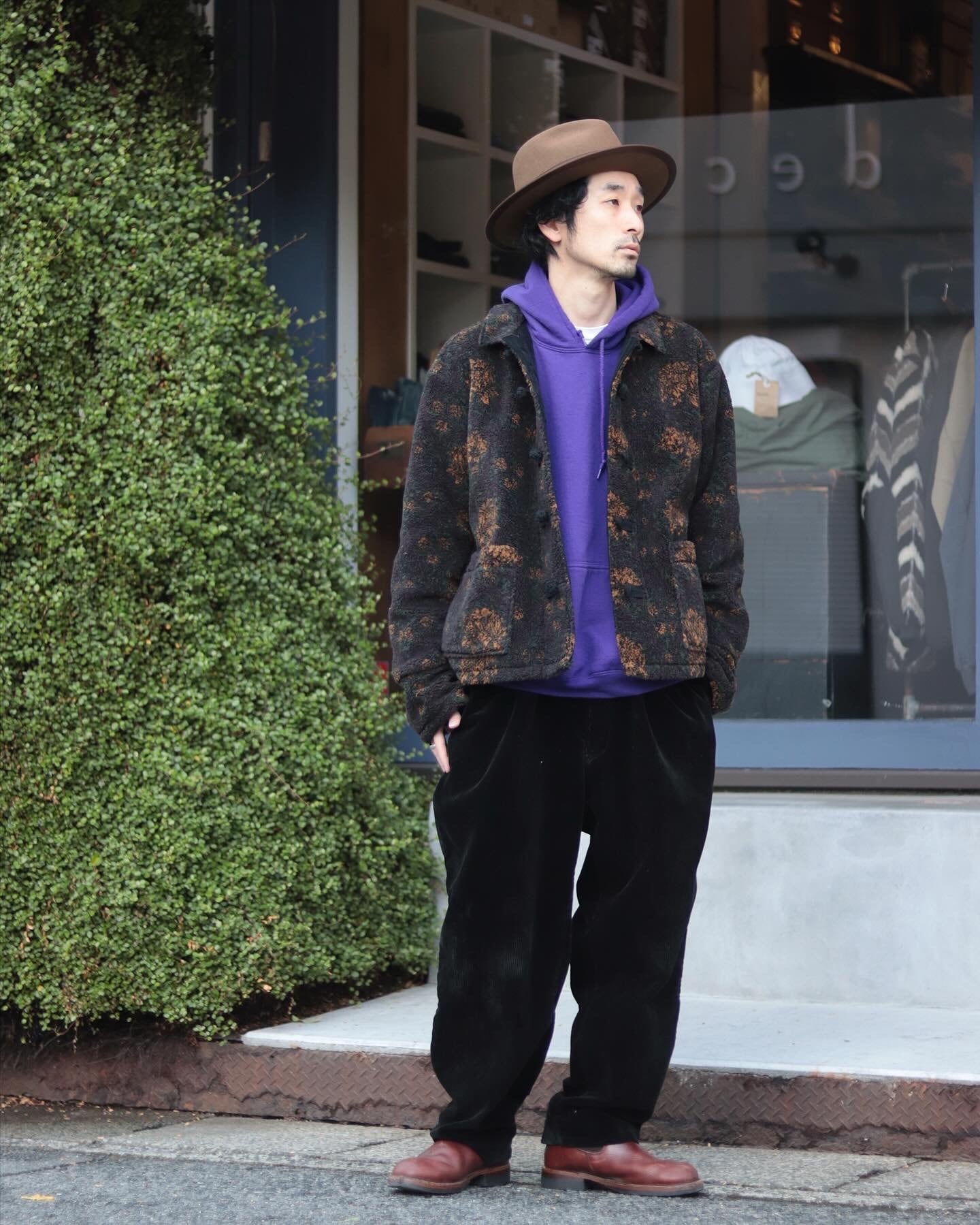 ANACHRONORM/アナクロノーム FLEECE CHINA JACKET YELLOW×BROWN AN260