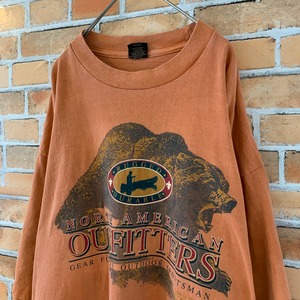 【ISLANDER】90s アウトドア アニマルプリント OUTFITTERS XL Tシャツ USA製