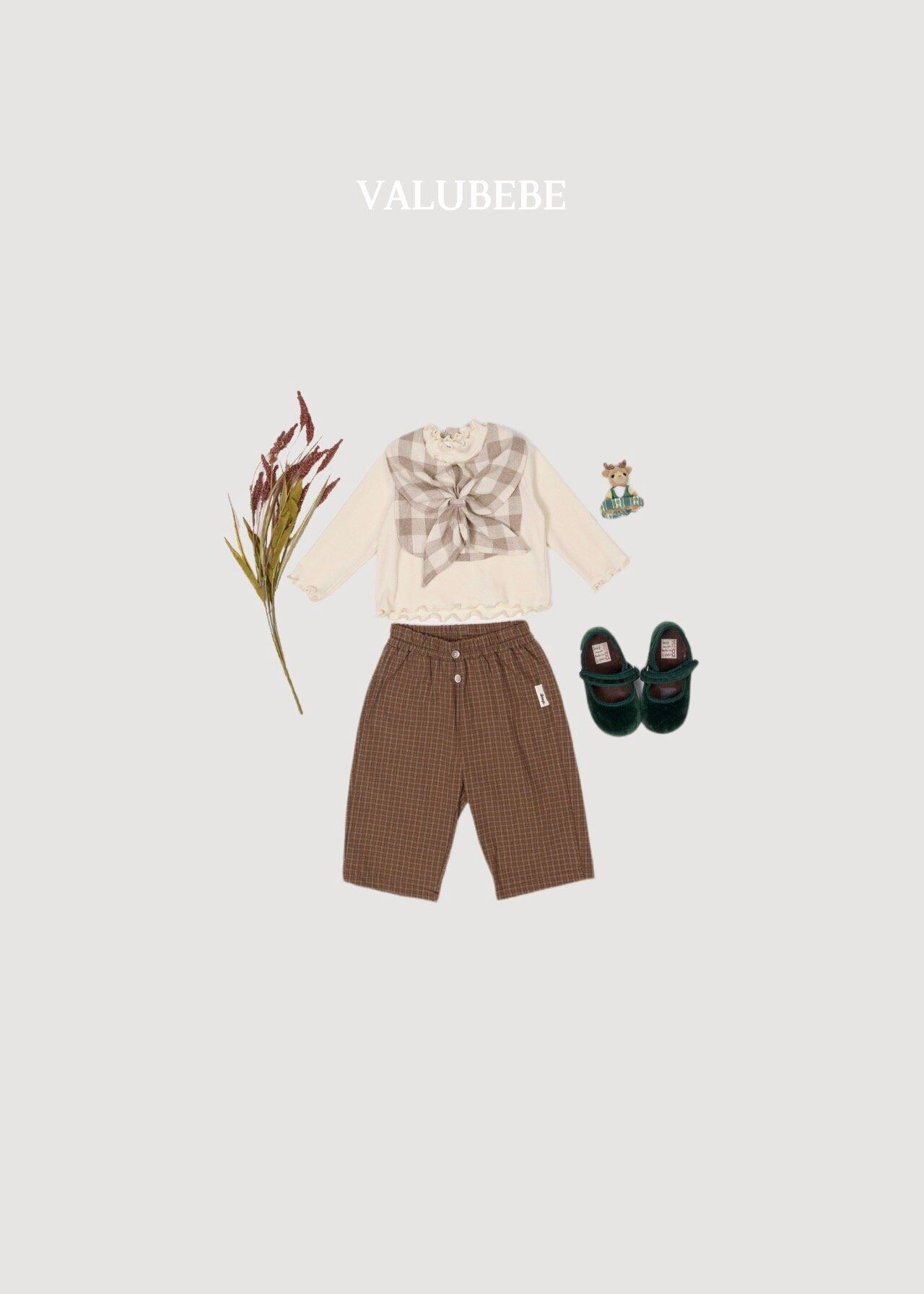 送料無料【予約】/ チェックボタンチノパンツ / valubebe