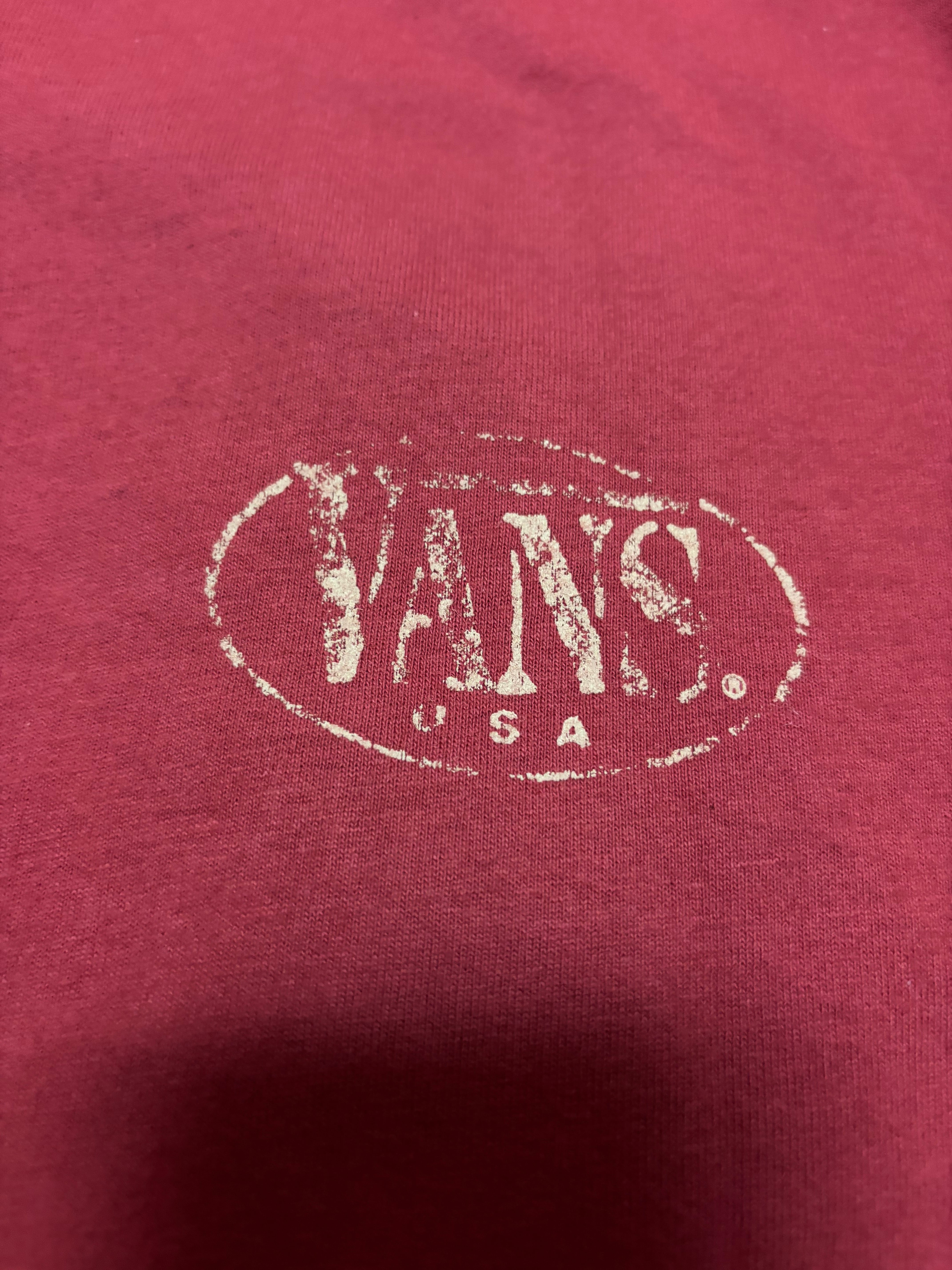 VANS オーバルロゴ Tee｜推定90s後期｜アメリカ製｜バーガンディ｜S