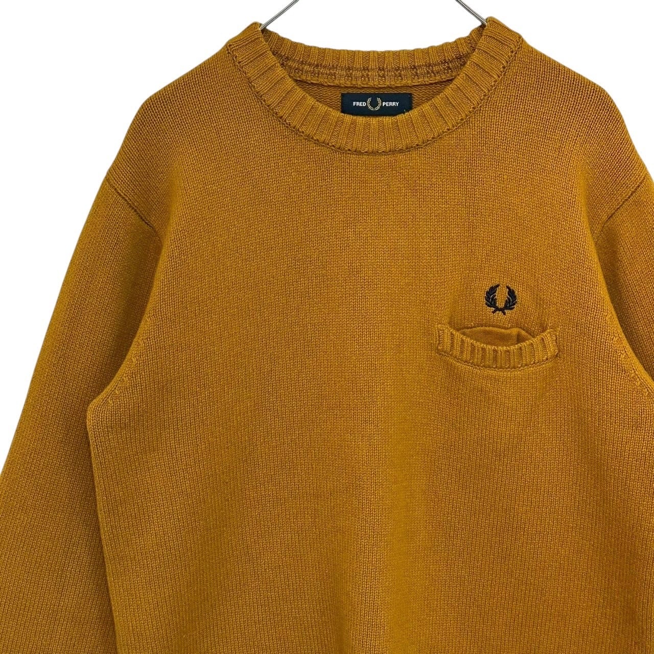 FRED PERRY フレッドペリー ニットセーター L 刺繍ロゴ ワンポイント
