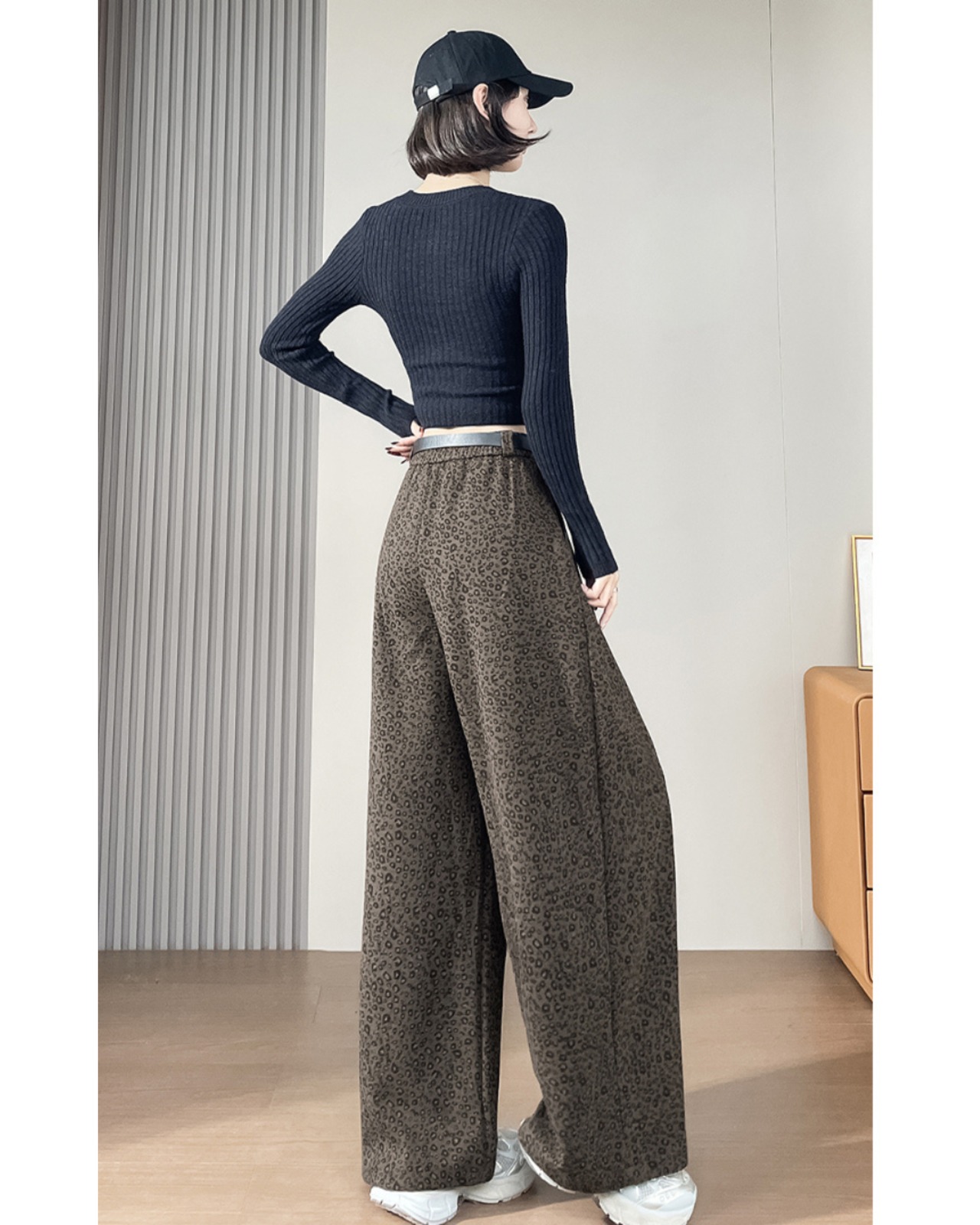 ジャカードレオパードワイドパンツ 2color A0664 - 1