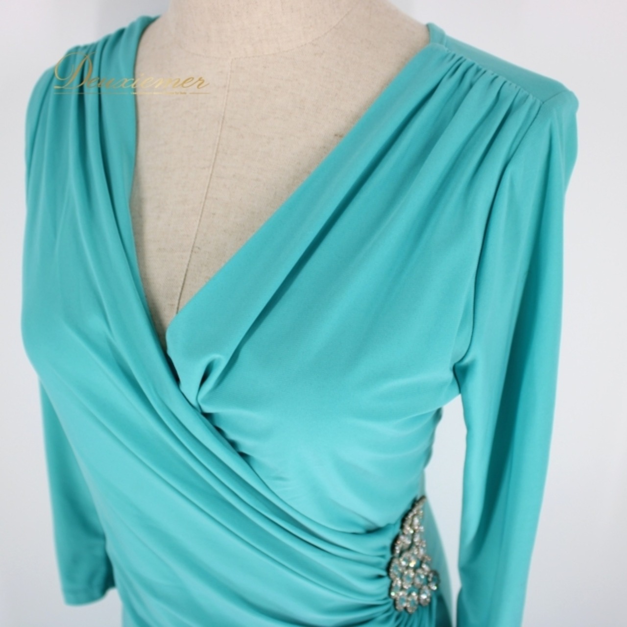 社交ダンス 衣装 スタンダード ドレス ワンピース レッスンウェア パーティ衣装 水色 ライトブルー系 ビジュー ラインストーン シンプル 無地