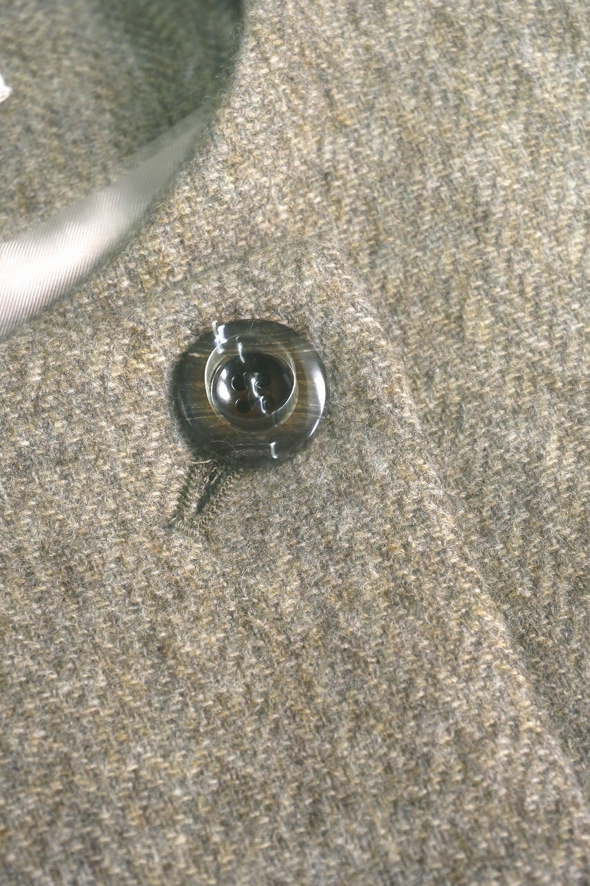 British Herringbone Sleeveless Coat