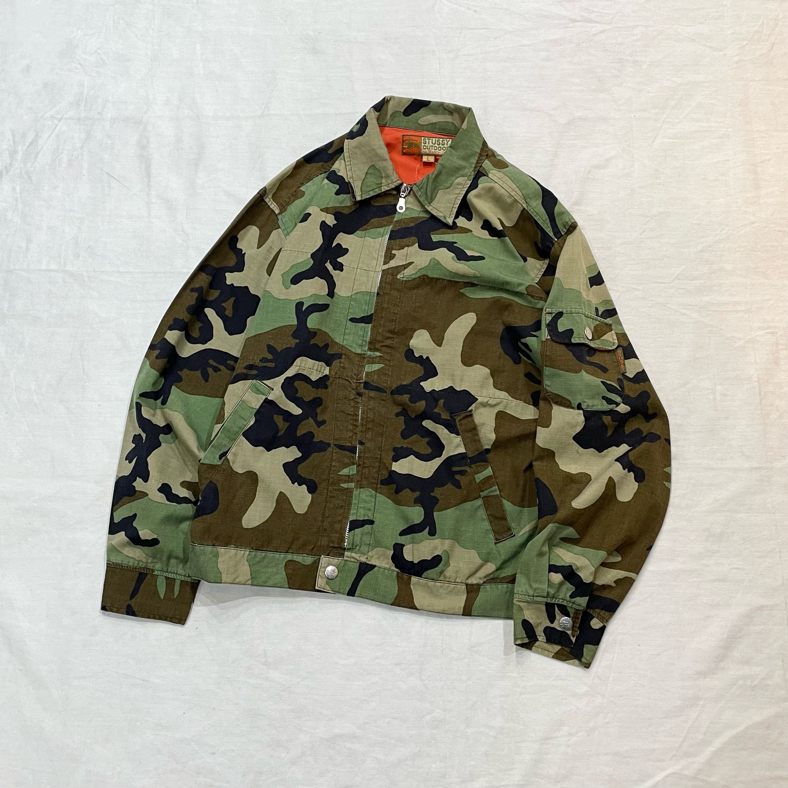 Stussy OUTDOOR / ステューシー USA製 ALL SEASON GEAR Woodland Camo Millitary Jacket  サイズL | Focal powered by BASE