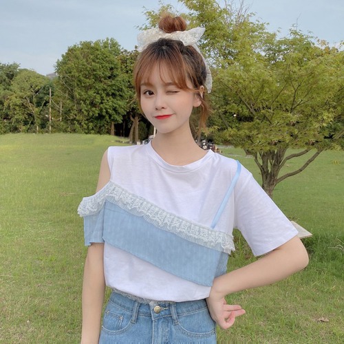 ✞ Tシャツ 大人女子☆レーストップス スウィート ステッチ ✞ゴスロリ SM ミリ 甘ロリ クラロリ 和ロリ エレガント 黒ロリ 姫ロリ 華ロリ BB-BB8585619