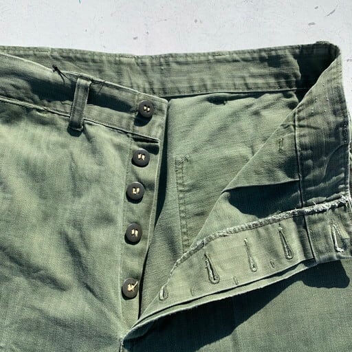 50's アメリカ軍 P-53 HBT パンツ ヘリンボーン ユーティリティ 50's USMC P-53 HBT utility PANTS | Leo's