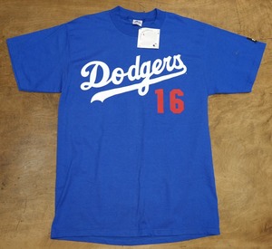 4216 野茂英雄 Tシャツ HIDEO NOMO LOS ANGELES DODGERS ロサンゼルス・ドジャース 16 90s 90年代 メジャーリーグ MLB 野球グッズ 未使用 タグ付き デッドストック US古着 サイズM
