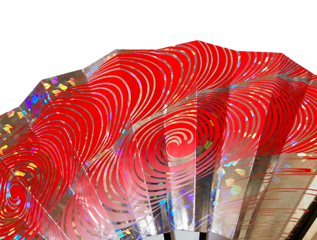 4032黒塗  ホログラム 舞扇子