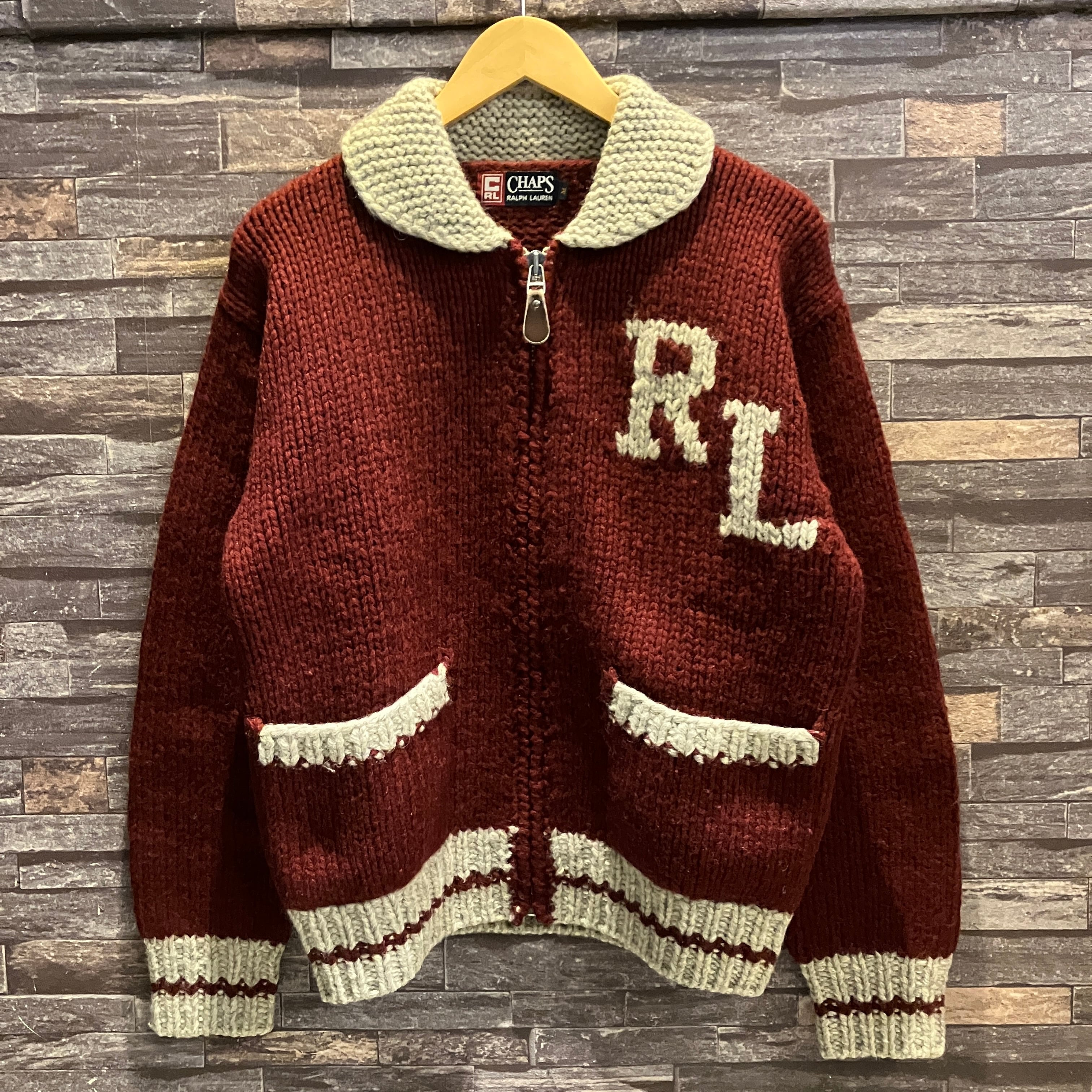 CHAPS RALPH LAUREN F/Z WOOL COWICHAN SWEATER | safarionline
