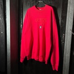 90s USA製 GUESS 刺繍ロゴスウェット 赤 ゲス