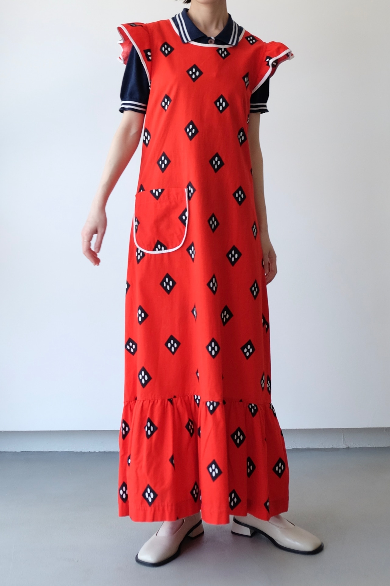 Rhombus dots apron dress