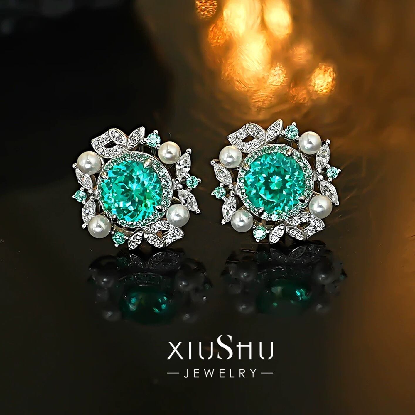 四つ葉のクローバー 小さくて可愛い 人工 エメラルド グリーン 高炭素