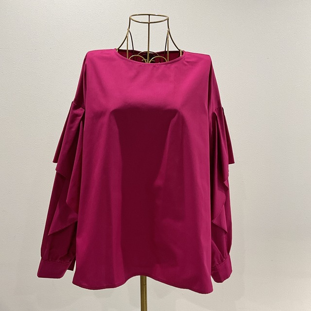 ★新作★Le's Ageu(レ・アージュ) ティアードスリーブ フレアブラウス【E-3057】