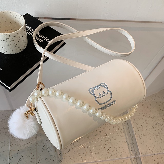 サマーパールチェーン レッド 夏物 真珠 メッセンジャーバッグ Tiancai_Wing_Bag92873476547