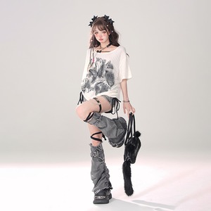 kellykitty蝶柄プリントサブカルチャーＴシャツ