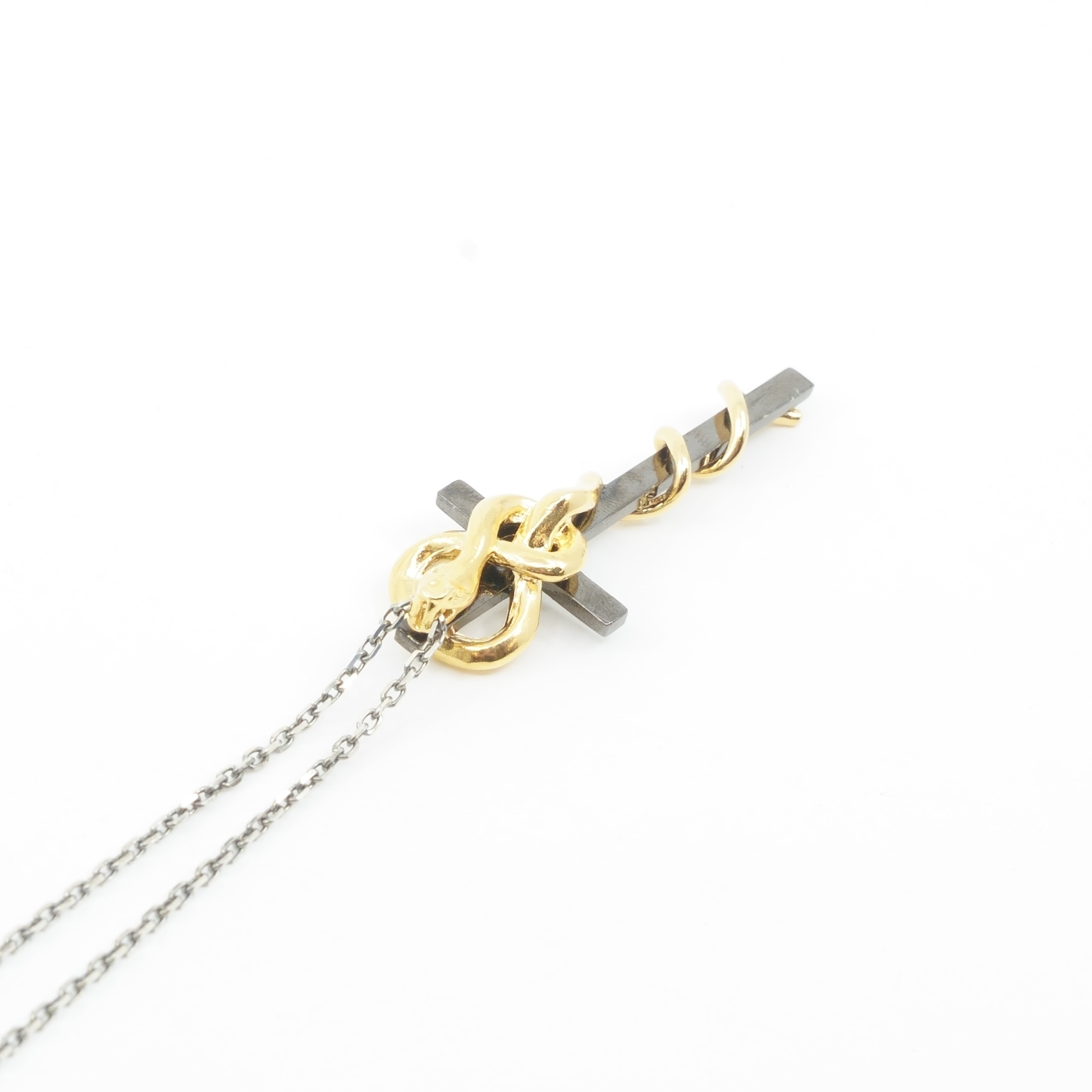 gunda<ガンダ>STEALTH CROSS NECKLACE/Black&Gold [ステルスクロス