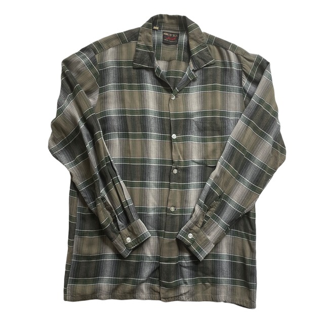 【60s】オンブレレーヨンチェックシャツ