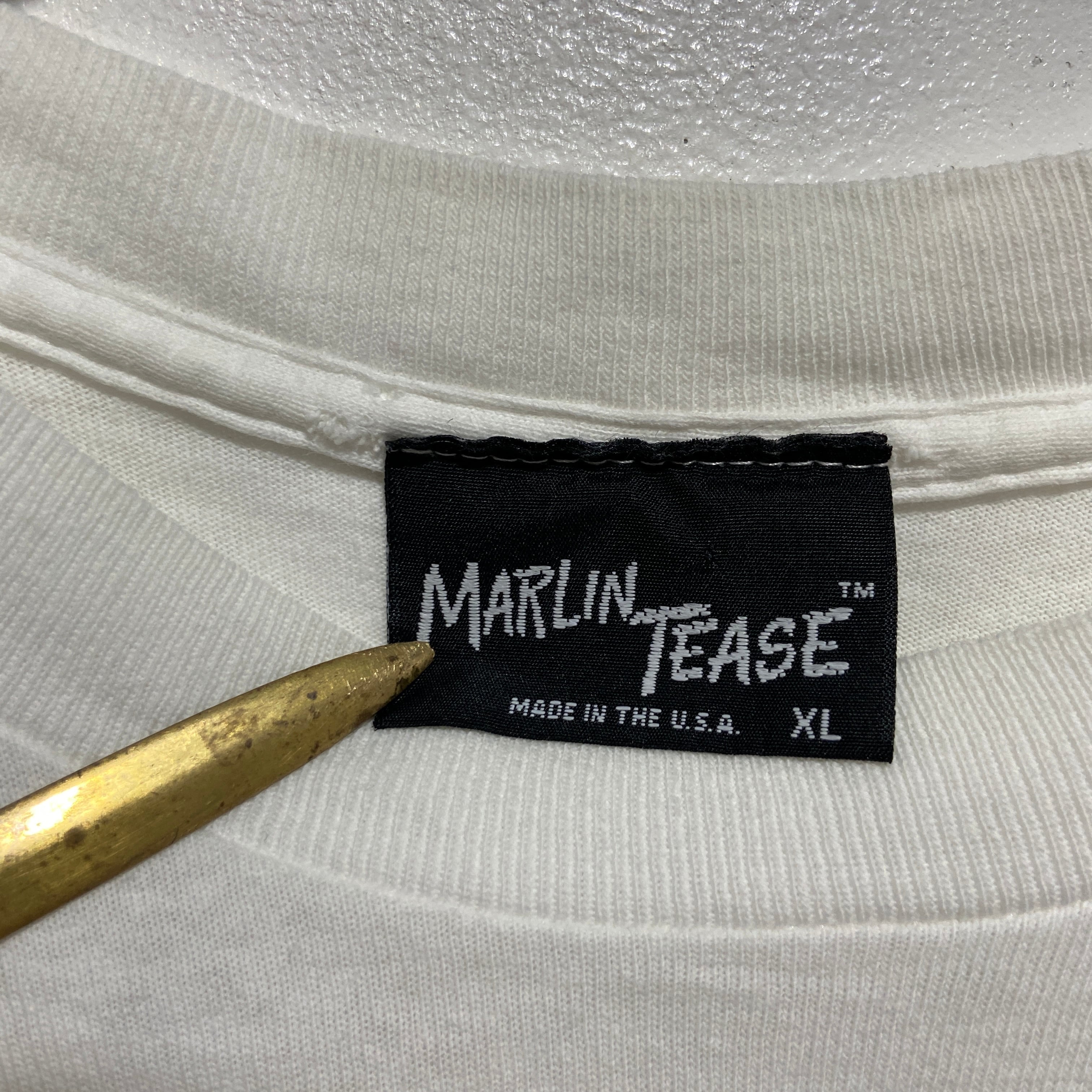 送料無料』90s レア ポパイTシャツ MARLIN TEASE キャラ USA製 白 