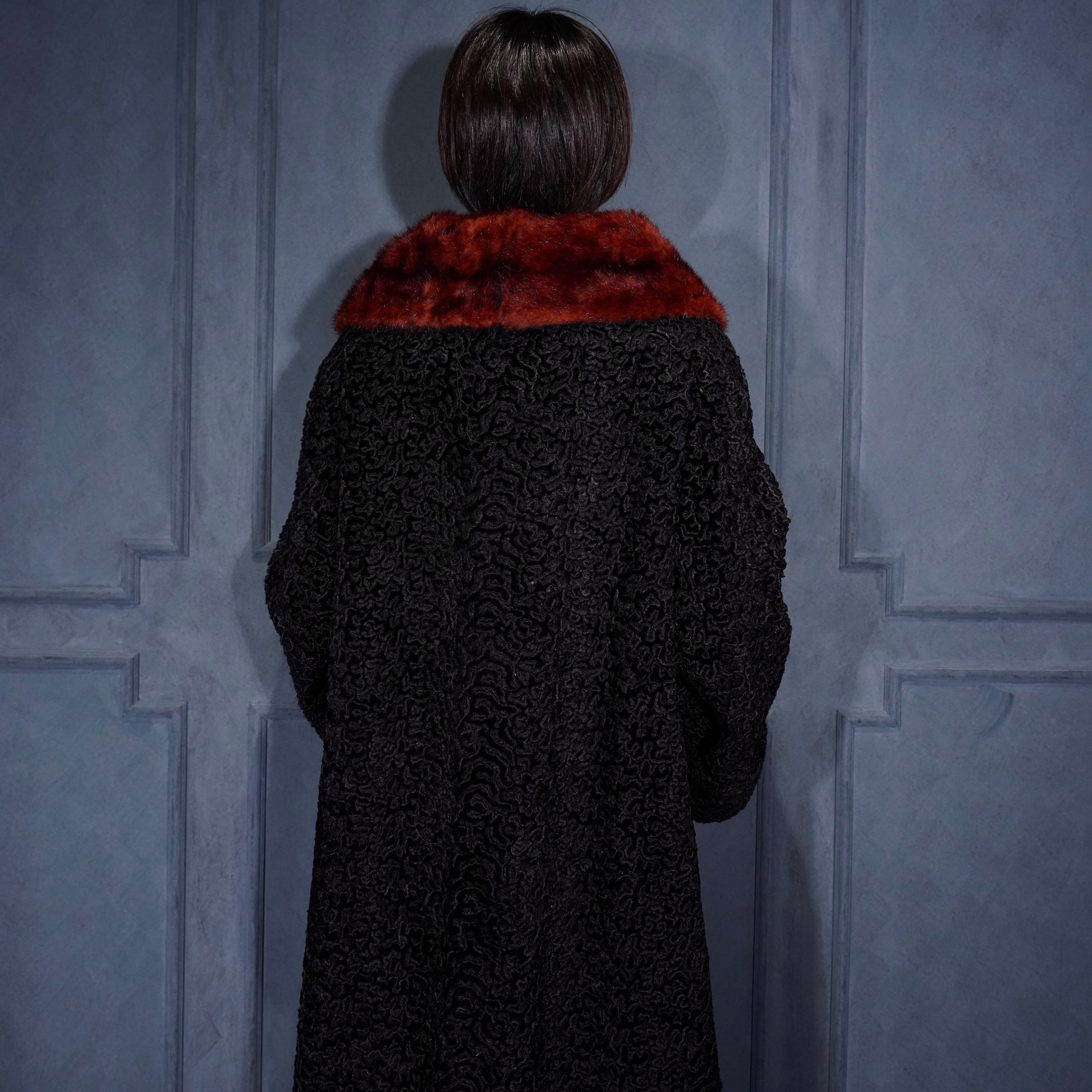 50's〜EU VINTAGE Astra Furs PARIS FUR DESIGN ASTRAKHAN COAT/50年代