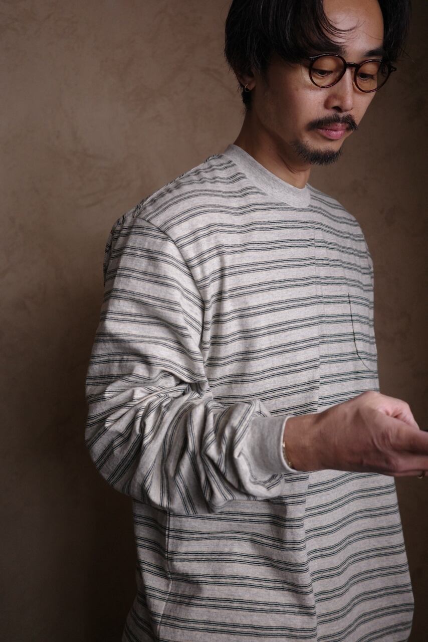 ENDS and MEANS / Horizontal Striped L/S Tee | iremono