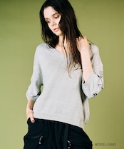 VネックグリッターTOPS (GRAY) CQ-49025