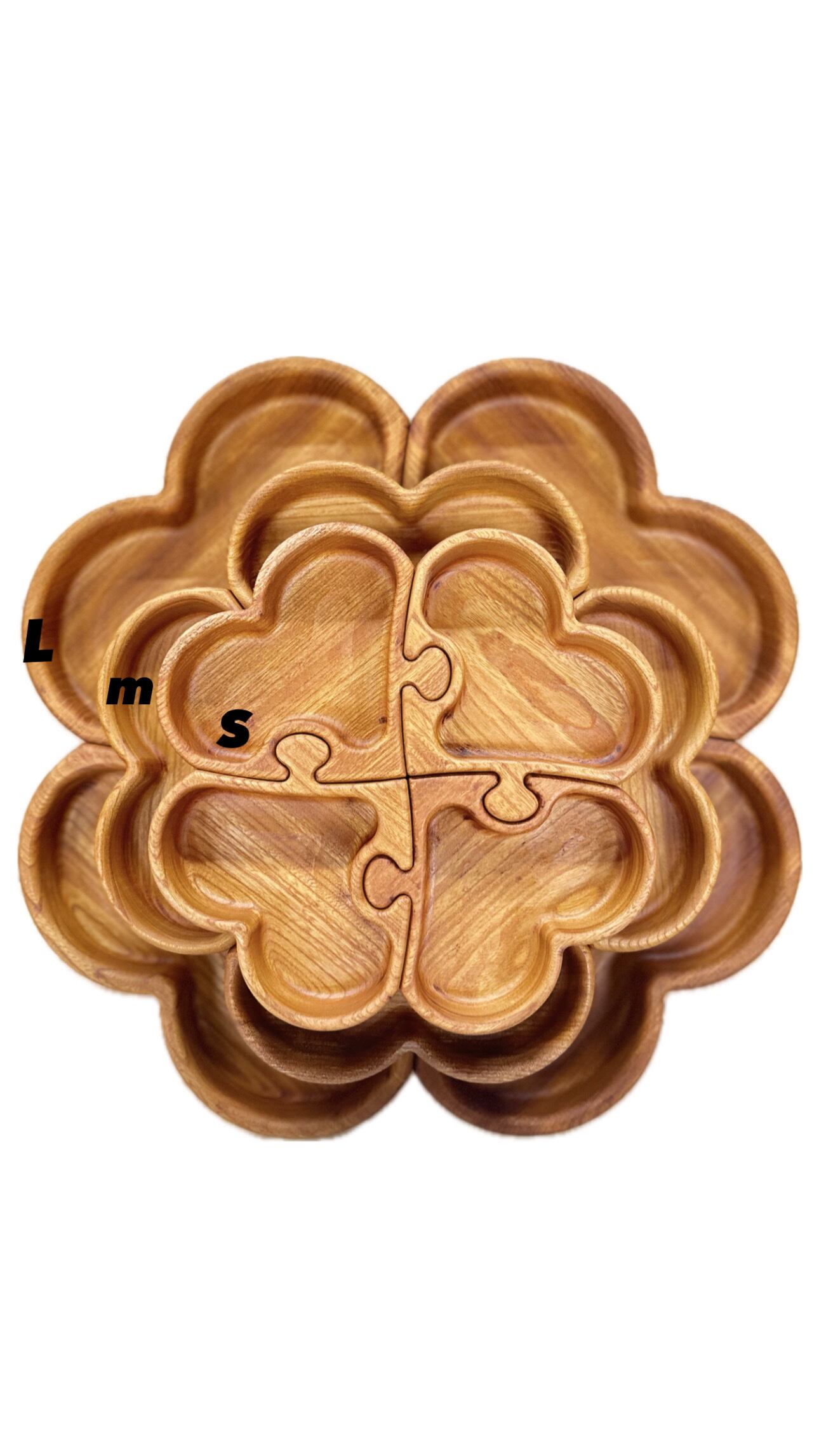 木製 小物置き ハート型L 4セット | mmsupply