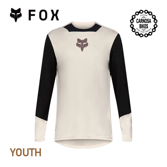 【FOX】YOUTH DEFEND LONG SLEEVE JERSEY Park Special Edition [ユース ディフェンド ロングスリーブジャージ パーク スペシャルエディション] 2026 Chalk White キッズ用